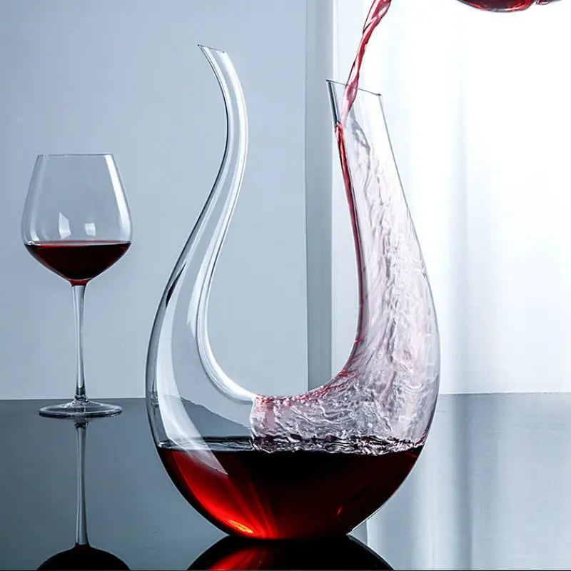 LUNE MONT BLANC U Shape Crystal Red Wine Decanter, 1.5L/50.7oz