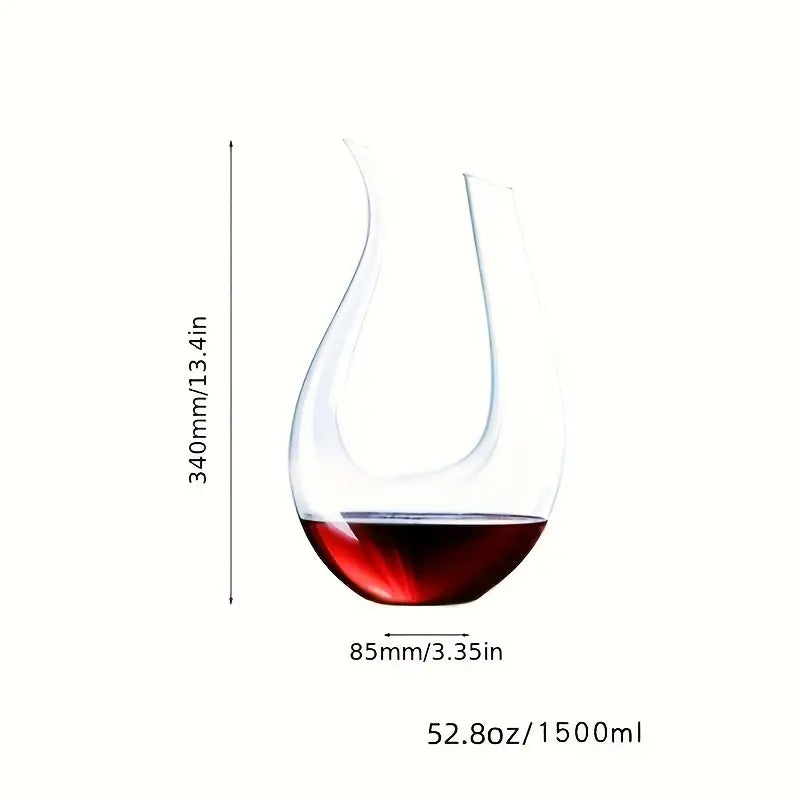 LUNE MONT BLANC U Shape Crystal Red Wine Decanter, 1.5L/50.7oz