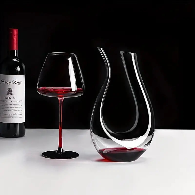 LUNE MONT BLANC U Shape Crystal Red Wine Decanter, 1.5L/50.7oz