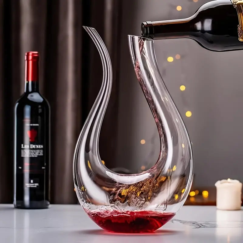 LUNE MONT BLANC U Shape Crystal Red Wine Decanter, 1.5L/50.7oz